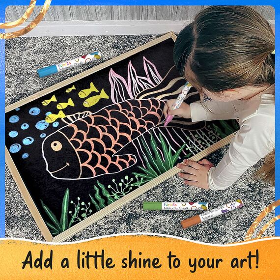 Funcils Kreidestifte für Tafel Abwaschbar - 10 Metallic Stifte mit 6mm Umkehrbare Spitze - Kreide Stift für Fenster, Tafel, Whiteboard und als Glasstift - Chalk Markers für Erwachsene & Kinder