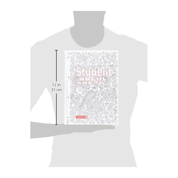 BRUNNEN Collegeblock Premium Student „Papagei“ ZENart | A4, Lineatur 27, 80 Blatt, weiß