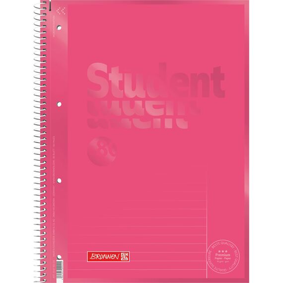 BRUNNEN Collegeblock Premium Student Colour Code | A4, Lineatur 25, 80 Blatt, tulip