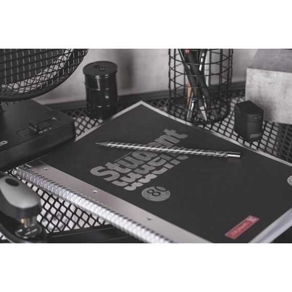 BRUNNEN Collegeblock Premium Student „Hardwired“ | A4, Lineatur 27, 80 Blatt, schwarz