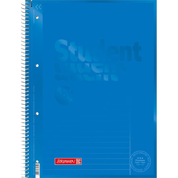 BRUNNEN Collegeblock Premium Student Colour Code | A4, Lineatur 25, 80 Blatt, azur