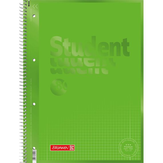 BRUNNEN Collegeblock Premium Student Colour Code | A4, Lineatur 28, 80 Blatt, kiwi
