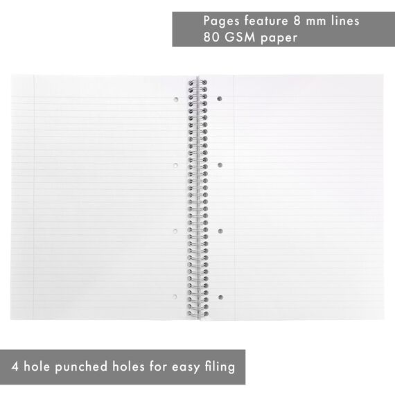 Pukka Pad, A4+ Metallic Jotta notizbuch 3er Pack – 22,5 x 29,6cm - Spiral Notizbuch mit 8mm Liniert und 80GSM Papier - mit 4-Loch-Stanzrändern und perforierten Kanten - 200 Seiten, Grün