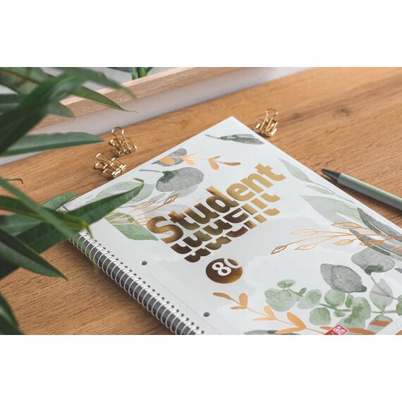 BRUNNEN Collegeblock Premium Student „Bloom“ | A4, Lineatur 27, 80 Blatt