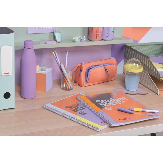 BRUNNEN Collegeblock Premium Student „Intoxicate“ | A4, Lineatur 28, 80 Blatt, koralle/violett