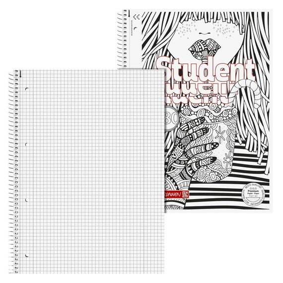 BRUNNEN Collegeblock Premium Student „Cocktail“ ZENart | A4, Lineatur 28, 80 Blatt, weiß