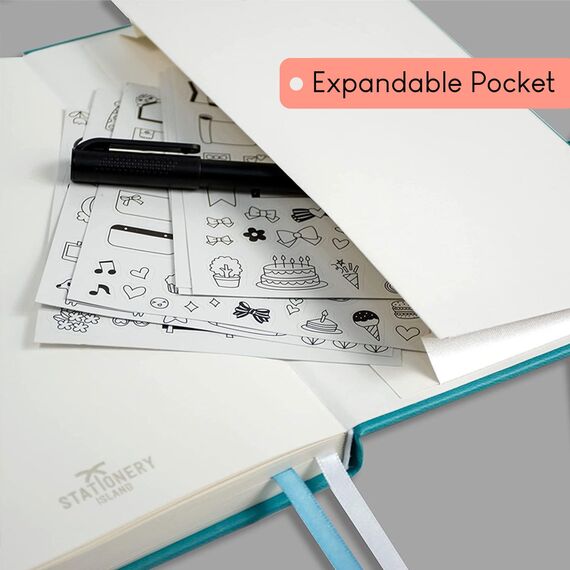 STATIONERY ISLAND Notizbuch A5 Liniert, Journal Hardcover mit 120 g/m² Dickem Papier, 180 Seiten Tagebuch, Notebook a5 für Mädchen, Reisetagebuch, Planen, Lernen, Rot