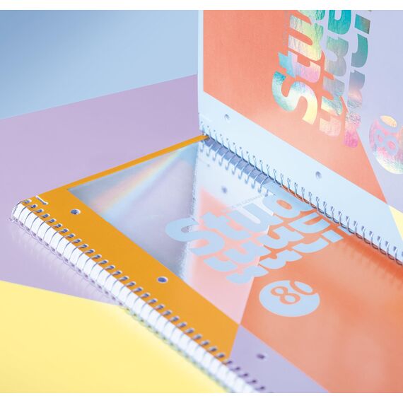 BRUNNEN Collegeblock Premium Student „Intoxicate“ | A4, Lineatur 28, 80 Blatt, koralle/violett