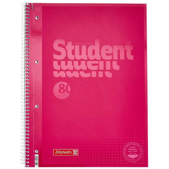 BRUNNEN Collegeblock Premium Student Colour Code | A4, Lineatur 28, 80 Blatt, pink