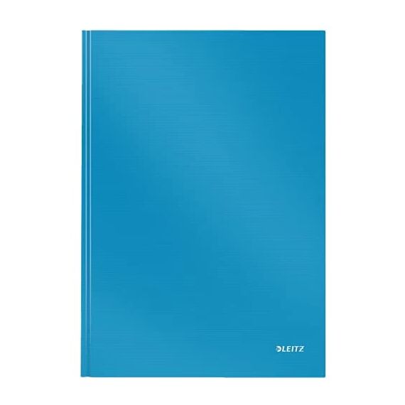Leitz A4 Notizbuch, 80 Blatt, Hardcover, Linierte Seiten, Solid, Blau, 46650030 (Packung mit 3)
