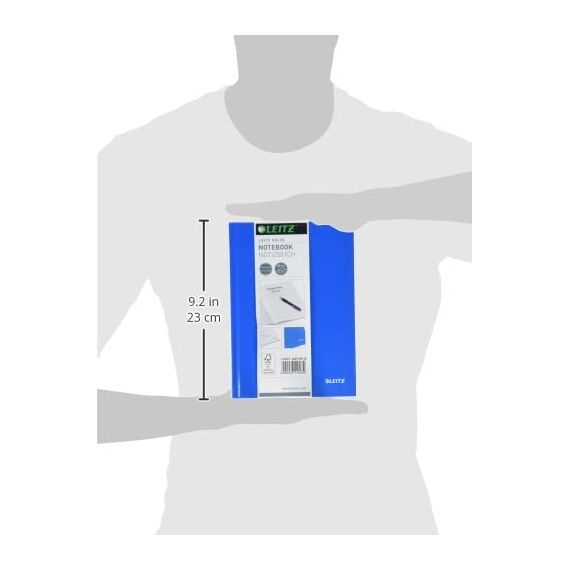 Leitz A5 Notizbuch liniert, 160 Seiten, 80 Blatt FSC zertifiziertes 80 g/m² Papier, Stabiler, kratzfester Hardcover-Einband, Für Büro, Schule oder als Tagebuch, Solid Serie, Hellblau, 46670030