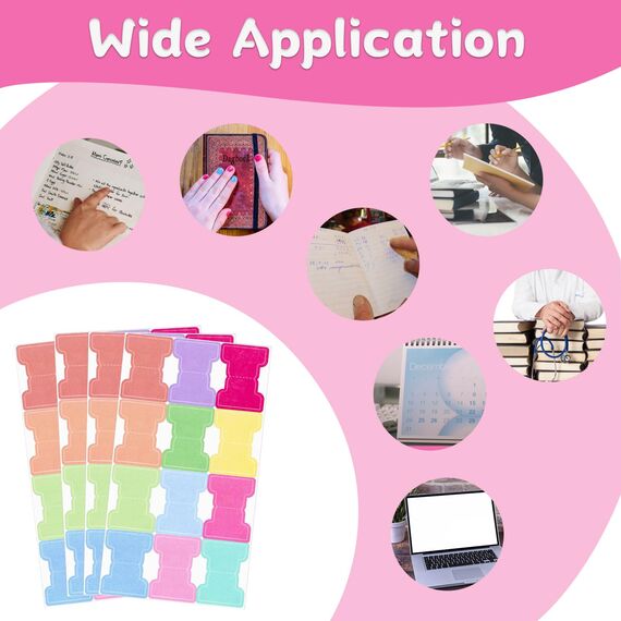 Haftmarker, Index Tabs Selbstklebend, Stabile Haftnotizen Tabs Pastell, Page Marker, Trennstreifen, Trennblätter für Ordner a4 Notizbücher Kalender Planer Bibelregister