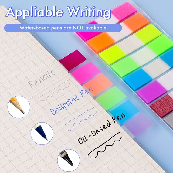 1000 Blätter Sticky Notes Transparent, Haftnotizen Klebezettel, Praktischen Book Tabs, Page Marker, Klein Klebezettel, Seitenmarker für Schreibwaren Aesthetic, Studieren, Büro Index Small Flags