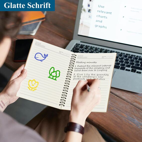 ZCZN Notizbuch A5 liniert, 6 Stück Spirale Notizblock, 60 Blatt, Heft für Büro und Schule