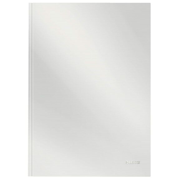 Leitz A4 Notizbuch liniert, 160 Seiten, 80 Blatt FSC zertifiziertes 80 g/m² Papier, Stabiler, kratzfester Hardcover-Einband, Für Büro, Schule oder als Tagebuch, Solid Serie, Weiß, 46650001