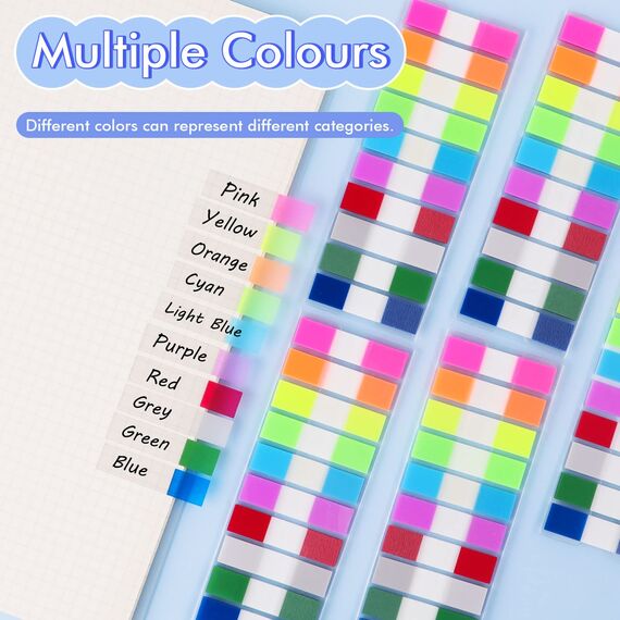 1000 Blätter Sticky Notes Transparent, Haftnotizen Klebezettel, Praktischen Book Tabs, Page Marker, Klein Klebezettel, Seitenmarker für Schreibwaren Aesthetic, Studieren, Büro Index Small Flags