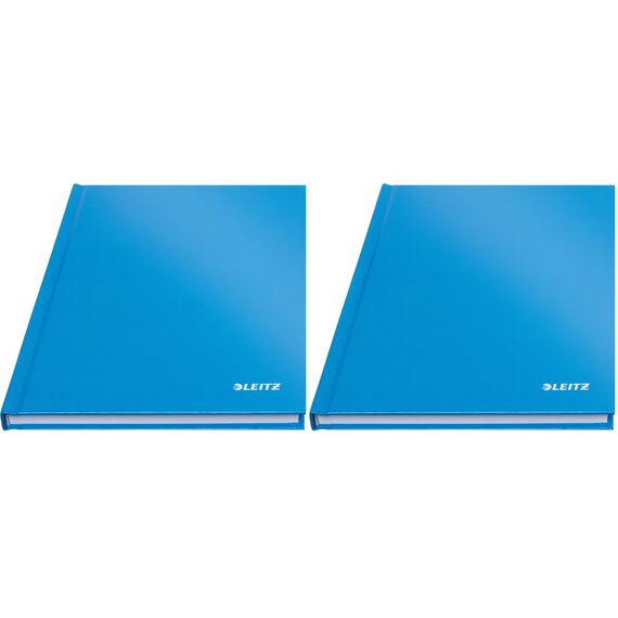 Leitz A5 Notizbuch kariert, 160 Seiten, 80 Blatt FSC zertifiziertes 80 g/m² Papier, Stabiler, kratzfester Hardcover-Einband, Für Büro, Schule oder als Tagebuch, Solid Serie, Hellblau, 46660030