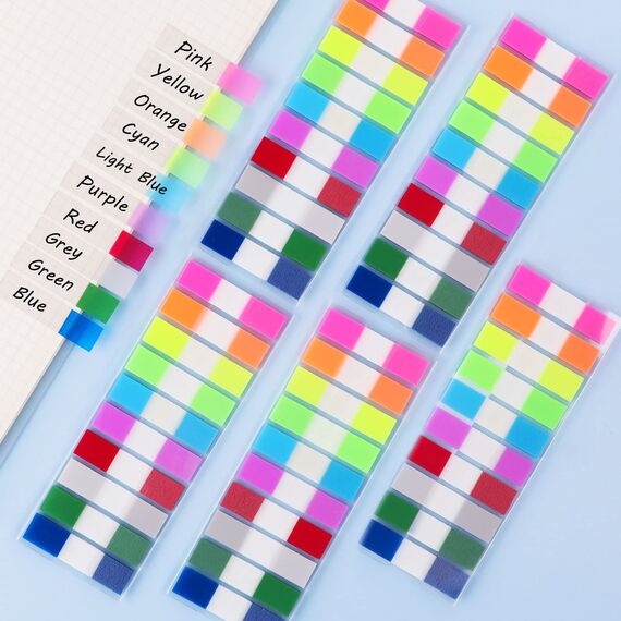 1000 Blätter Sticky Notes Transparent, Haftnotizen Klebezettel, Praktischen Book Tabs, Page Marker, Klein Klebezettel, Seitenmarker für Schreibwaren Aesthetic, Studieren, Büro Index Small Flags