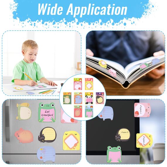 24 Paket Haftnotizen Klebezettel, Notizzettel Kinder, Cartoon Haftnotizen Lustig, Selbstklebende Notizblöcke, Sticky Notes, Kleine Geschenke für Schüler Kindergeburtstag