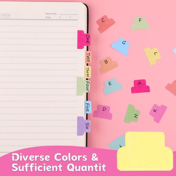 Haftmarker, Index Tabs Selbstklebend, Stabile Haftnotizen Tabs Pastell, Page Marker, Trennstreifen, Trennblätter für Ordner a4 Notizbücher Kalender Planer Bibelregister