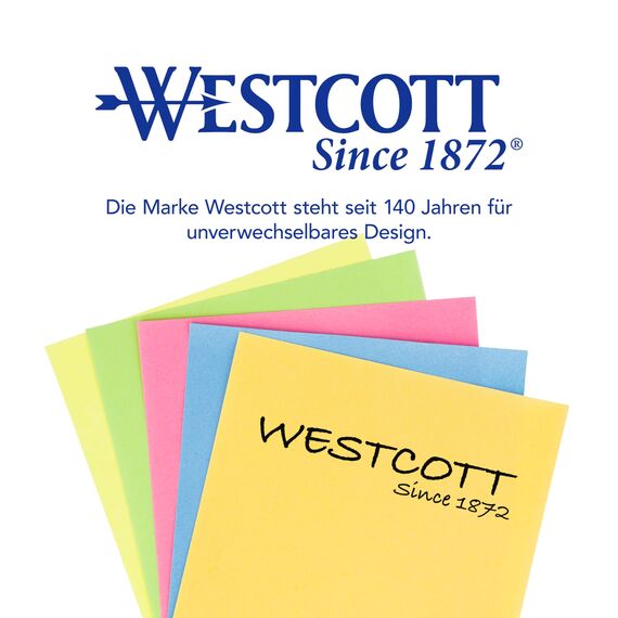 Westcott Notizzettel bunt 750 Blatt Nachfüllpack | Notizblock mit 9 x 9 cm großen Blättern in 5 Neon Farben | Nachfüllset für Spenderbox | FSC-zertifiziertes Papier 75g/m² | E-1733229 00