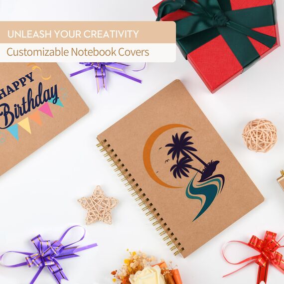 VEESUN Notizblock A5 Dotted 4 Stück: Notizbuch 80 Blatt/160 Seiten Spiralblock Kraft Cover Block Skizzenblock Tagebuch Spiralbindung Geschenk fur College Büro Zurück zur Schule