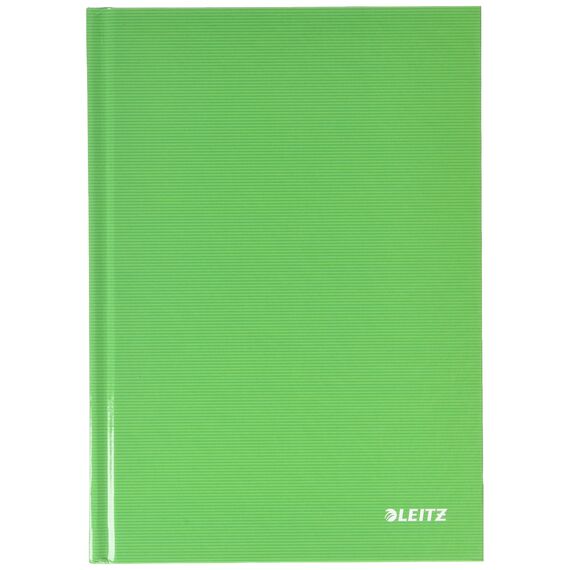 Leitz A5 Notizbuch liniert, 160 Seiten, 80 Blatt FSC zertifiziertes 80 g/m² Papier, Stabiler, kratzfester Hardcover-Einband, Für Büro, Schule oder als Tagebuch, Solid Serie, Hellgrün, 46670050