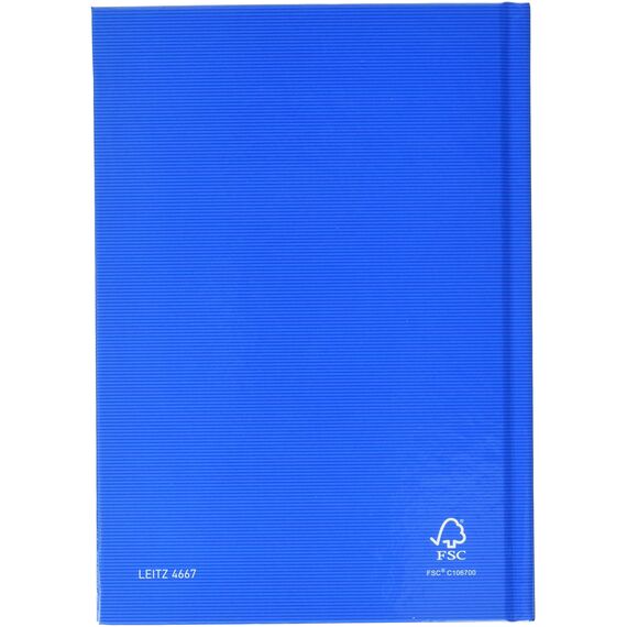 Leitz A5 Notizbuch liniert, 160 Seiten, 80 Blatt FSC zertifiziertes 80 g/m² Papier, Stabiler, kratzfester Hardcover-Einband, Für Büro, Schule oder als Tagebuch, Solid Serie, Hellblau, 46670030