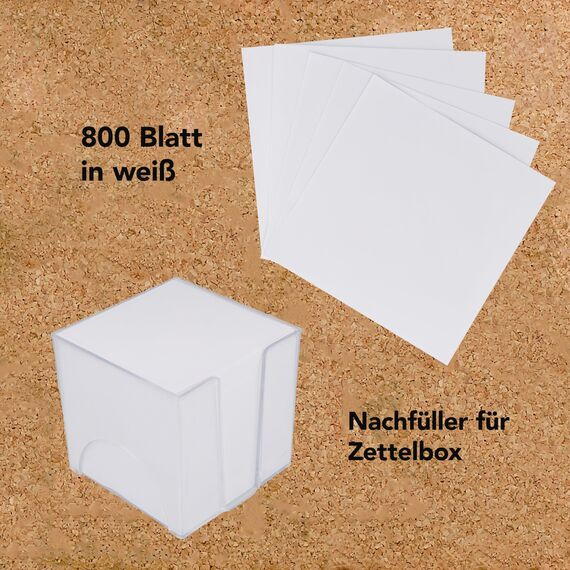 Westcott Notizzettel weiß 800 Blatt Nachfüllpack | Notizblock mit 9 x 9 cm großen Blättern in weiß | Nachfüllset für Spenderbox | FSC-zertifiziertes Papier 80g/m² | E-1733199 00