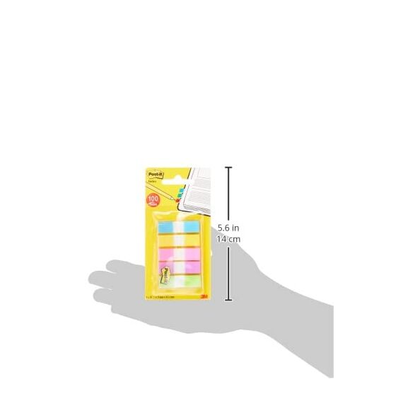 Post-it Index Haftstreifen, Mini, Verschiedene Neonfarben, 11.9 mm x 43.2 mm, 100 Haftstreifen - Für Dokumente und Wichtige Informationen (Packung mit 2)
