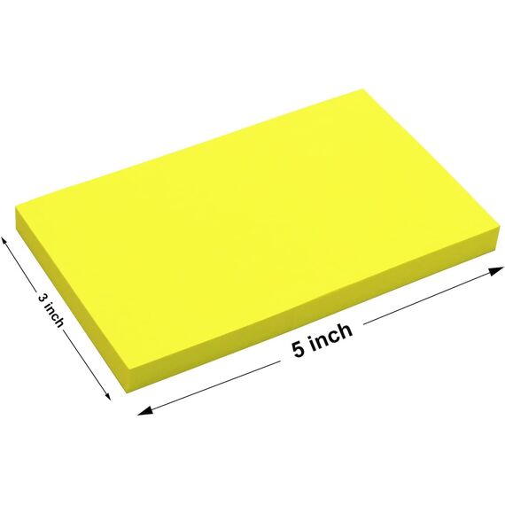 960 Sheets - 7,6 x 12,7 cm Große Haftnotizen, 76 x 127 mm, 6 Brillante Farben, Sortiert, Selbstklebende blöcke, 80 Blatt pro Block für Erinnerung, Checkliste oder To-Do-Liste