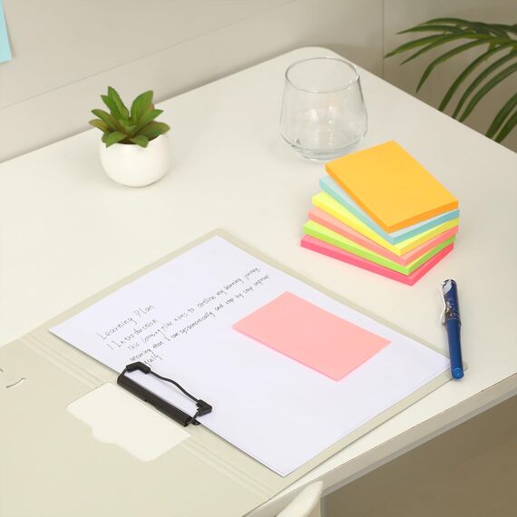 1920 Sheets 7,6 x 12,7 cm große Haftnotizen, 76 x 127 mm, 6 brillante Farben, sortiert, selbstklebende Blöcke, 80 Blatt pro Block zur Erinnerung, Checkliste (brillante 24 Blöcke)