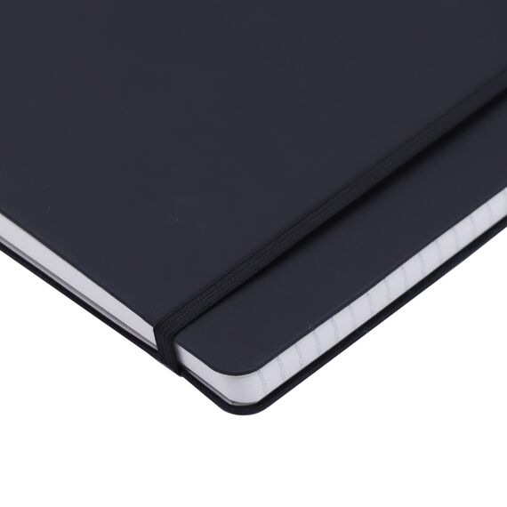 Amazon Basics Notizbuch mit liniertem Papier, Softcover, XL-Format, 25 x 20 cm, Schwarz