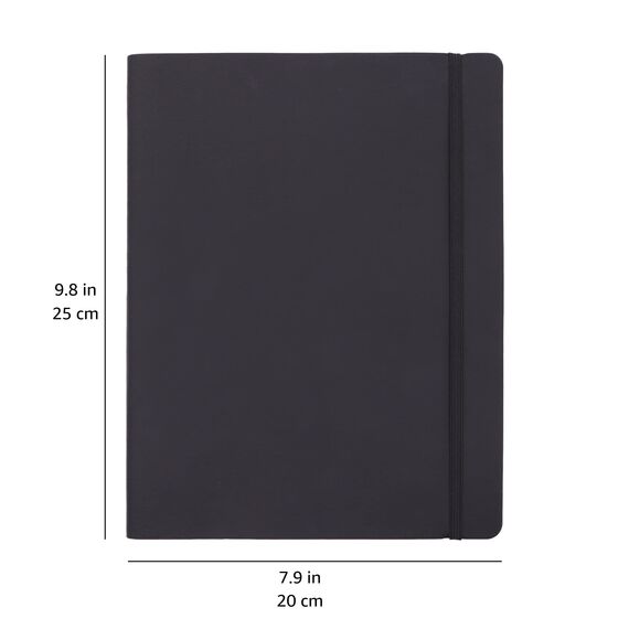 Amazon Basics Notizbuch, nicht liniert, Softcover, XL-Format, 25 x 20 cm, Schwarz