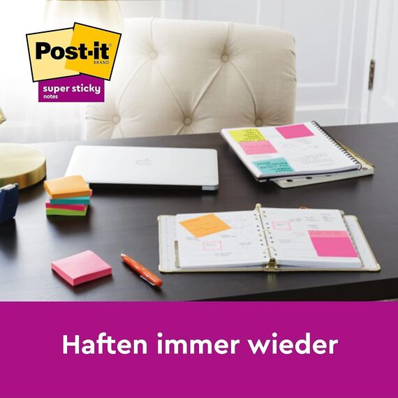 Post-it Super Sticky Notes, Gelb, 21 Blöcke und 3 GRATIS, 47.6 mm x 47.6 mm, 90 Blatt pro Block - Extra-stark klebende Notizzettel für To-Do-Listen und Erinnerungen
