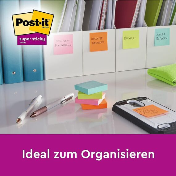 Post-it Super Sticky Notes, Gelb, 21 Blöcke und 3 GRATIS, 47.6 mm x 47.6 mm, 90 Blatt pro Block - Extra-stark klebende Notizzettel für To-Do-Listen und Erinnerungen