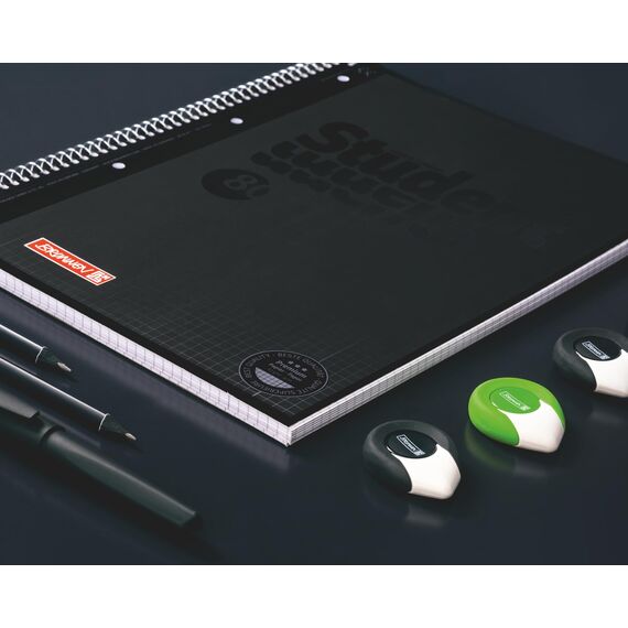 BRUNNEN 1067928190 Notizblock/Collegeblock Student Colour Code (A4 kariert, Lineatur 28, 90 g/m², 80 Blatt) schwarz