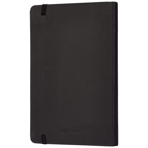 Amazon Basics Notizbuch, klassisches Design, Größe, liniert, Schwarz