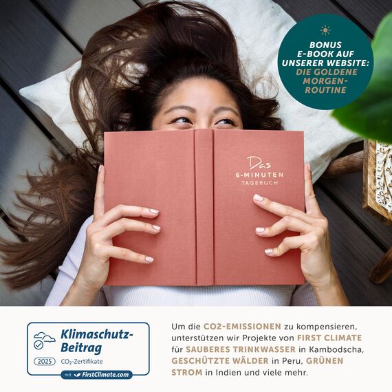 6-Minuten® Tagebuch für Erwachsene 2026 (Das Original) – Mehr Achtsamkeit, Resilienz & Selbstliebe – Dankbarkeitstagebuch, Journal Buch – Achtsamkeitstagebuch in 22 Sprachen übersetzt