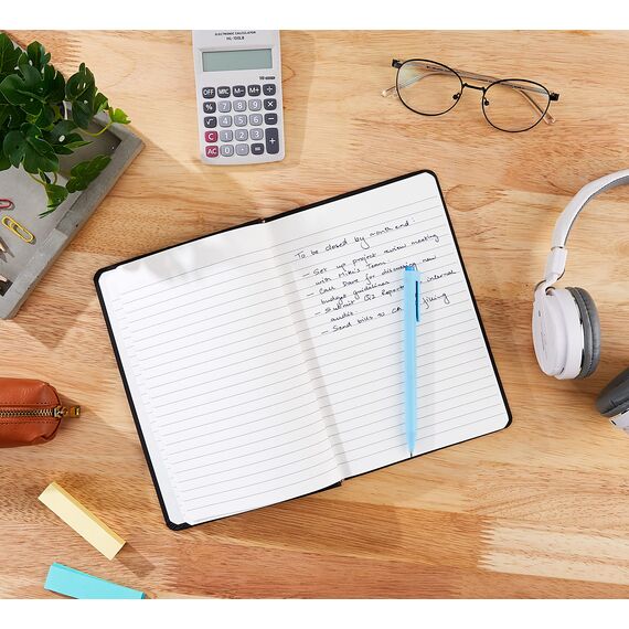 Amazon Basics Notizbuch, klassisches Design, Größe, liniert, Schwarz