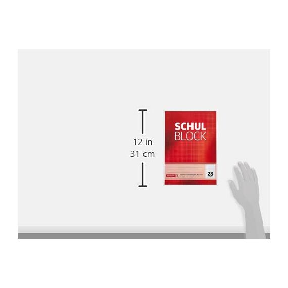 Brunnen 1052528 Schulblock / Notizblock (A4, 50 Blatt, kariert, mit Randlinien, Lineatur 28, gelocht, kopfverleimt, 70 g/m²)