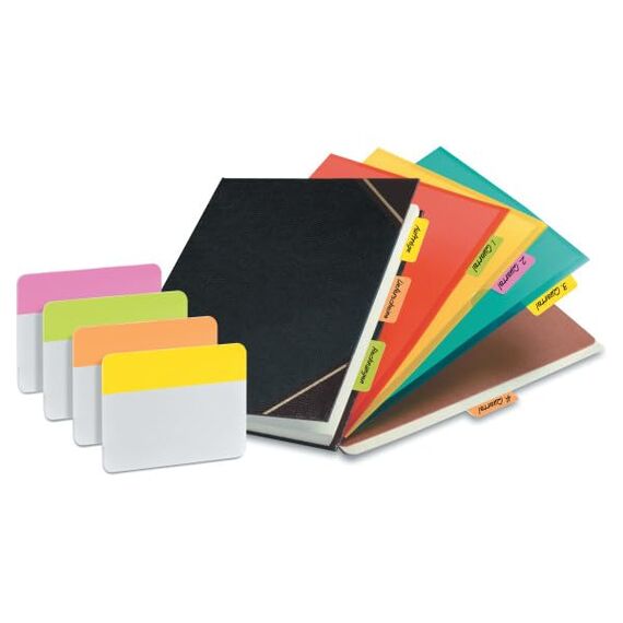 Post-it Haftstreifen Index Strong 686-PLOY – Haftnotizen im breiten Format 38 x 50,8 mm mit extra starker Klebkraft – 4 Haftstreifen Blöcke à 6 Blatt in 4 Farben im praktischen Etui