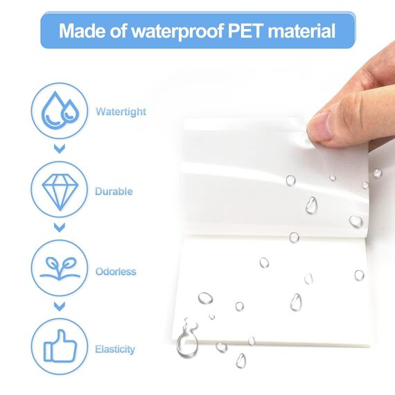 Hanyousheng 500PCS Transparente Haftnotizen, 4 Größen Transparent Sticky Notes, Durchsichtige Klebezettel, Wasserfest und Wiederbeschreibbar Clear Sticky Notes für Büros, Haushalte und Studenten