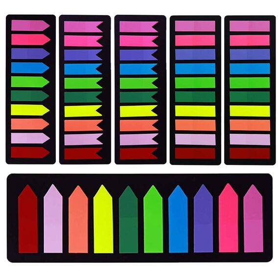 OWLKELA Haftstreifen 1420 Stück, Klebezettel,Pfeilflaggen-Tabs selbstklebend, Haftnotizen zum Markieren und Hervorheben von Seiten [3 Designs, 10 Farben] Schreibbar, Repositionierbar