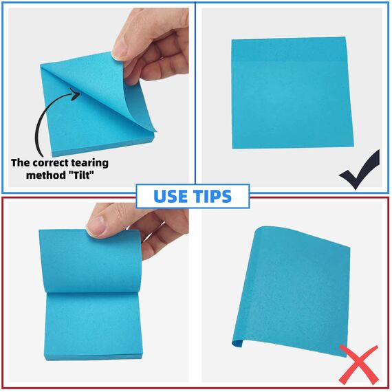 OWLKELA 400 Stück Haftnotizen Klebezettel, Notiz Klebezettel, Sticky Notes Pastell zum Markieren und Hervorheben von Seiten, Schreibbar, Repositionierbar Fläche/Einheit