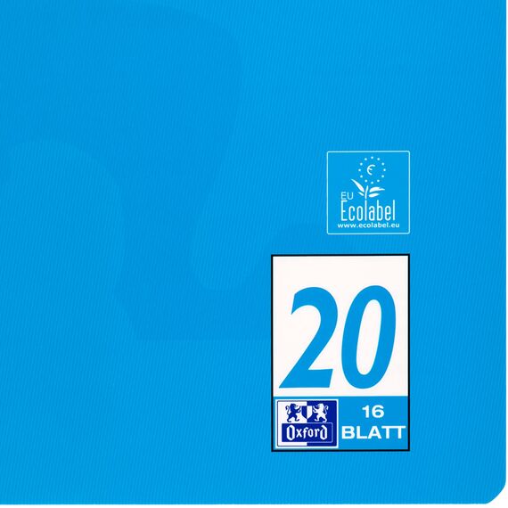 Oxford Schulheft A4, 16 Blatt, Lineatur 20, blanko, 15 Stück