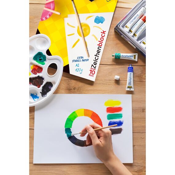 Zeichenblock A2, 120 g/m², 10 Blatt, FSC-Mix, Idena