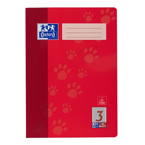 Oxford Schulheft A4, 16 Blatt, Lineatur 3, liniert, 15 Stück
