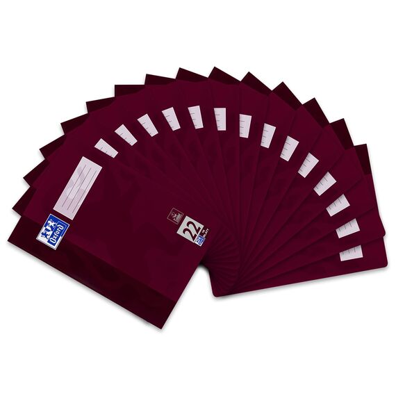 Oxford Schulheft A4, 16 Blatt, Lineatur 22, kariert, 15 Stück