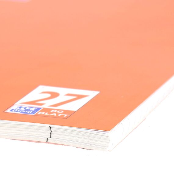 Oxford Collegeblock A4 liniert, mit Doppelrand, 80 Blatt, orange, 3 Stück